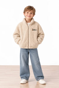 Miela Kids Peluş Bomber Ceket Bej Camper