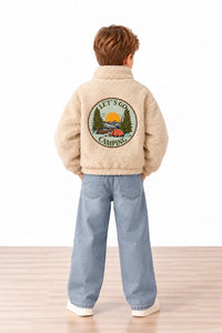 Miela Kids Peluş Bomber Ceket Bej Camper