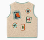 Miela Kids Peluş Yelek Bej Camper Patchwork