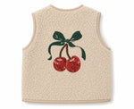 Miela Kids Peluş Yelek Bej Cherry Shine