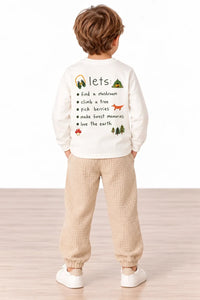 Miela Kids Uzun Kollu Tshirt Beyaz Camp Checklist