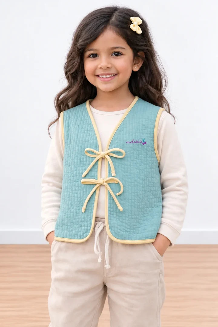 Miela Kids Cherry Kapitone Yelek Mint