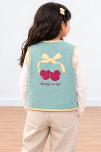 Miela Kids Cherry Kapitone Yelek Mint