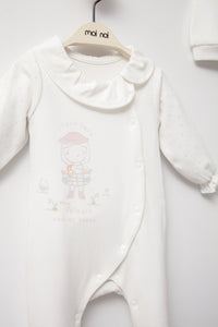 Moi Noi Şapka Tulum Fırfır Yaka Ekru