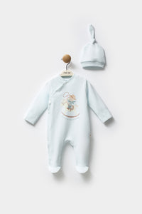 Moi Noi Şapkalı Tulum Palmiye Mavi