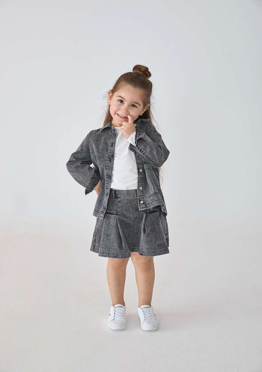 Patique Kız Çocuk Etek Siyah Denim Fermuarlı