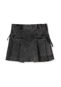Patique Kız Çocuk Etek Siyah Denim Fermuarlı