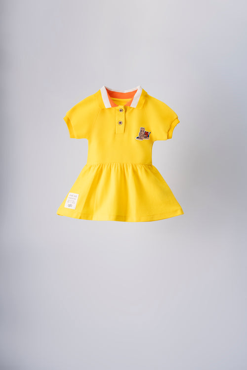 Moi Noi Elbise Polo Yaka Sarı