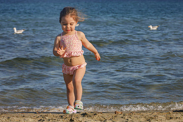Sand Mother Kız Çocuk Bikini Takım Lilac Blossoms UV Korumalı Fırfırlı