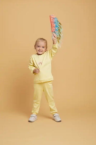 Baby Joko Eşofman Takımı Gökkuşşağı Nakışlı Sarı