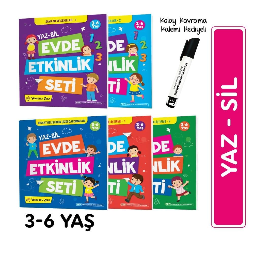 Yükselen Zeka Evde Etkinlik Yaz Sil Serisi 3-6 Yaş