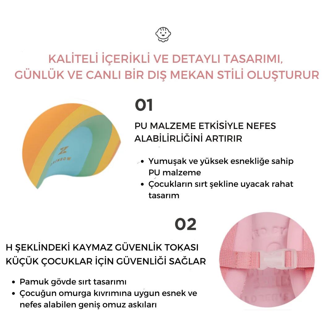 Zoy Zoii Sırt Çantası Sugar Heart Rainbow Brown Dream Serisi