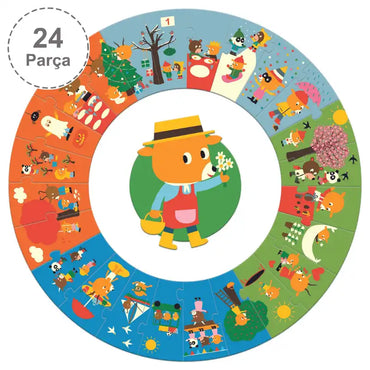 Djeco Yuvarlak Puzzle 24 Parça Bir Yıl