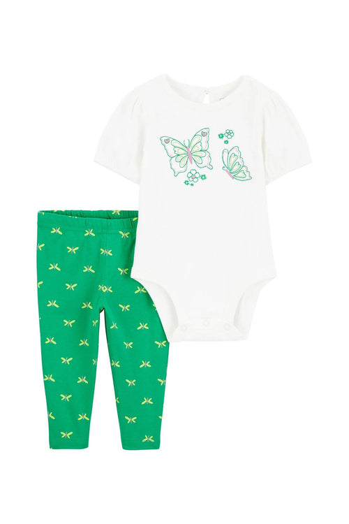 Carter's Kız Bebek Body Pantolon Takım Yeşil