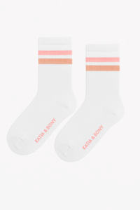 Katia & Bony Kız Çocuk Ekose Desenli 2'li Kutulu Soket Çorap Gri/Beyaz