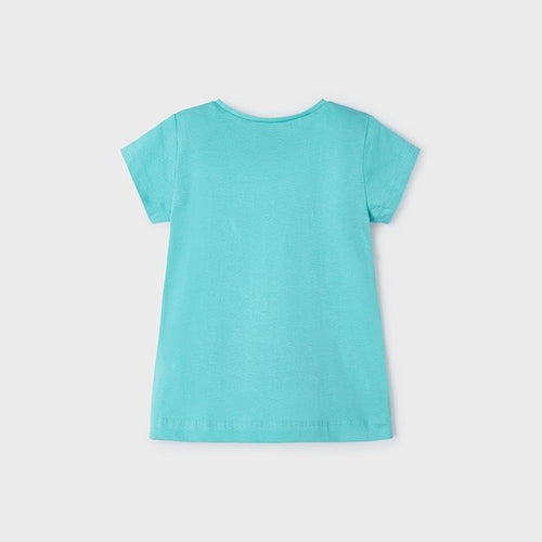 Mayoral Kız Çocuk Kısa Kol T-shirt Mavi