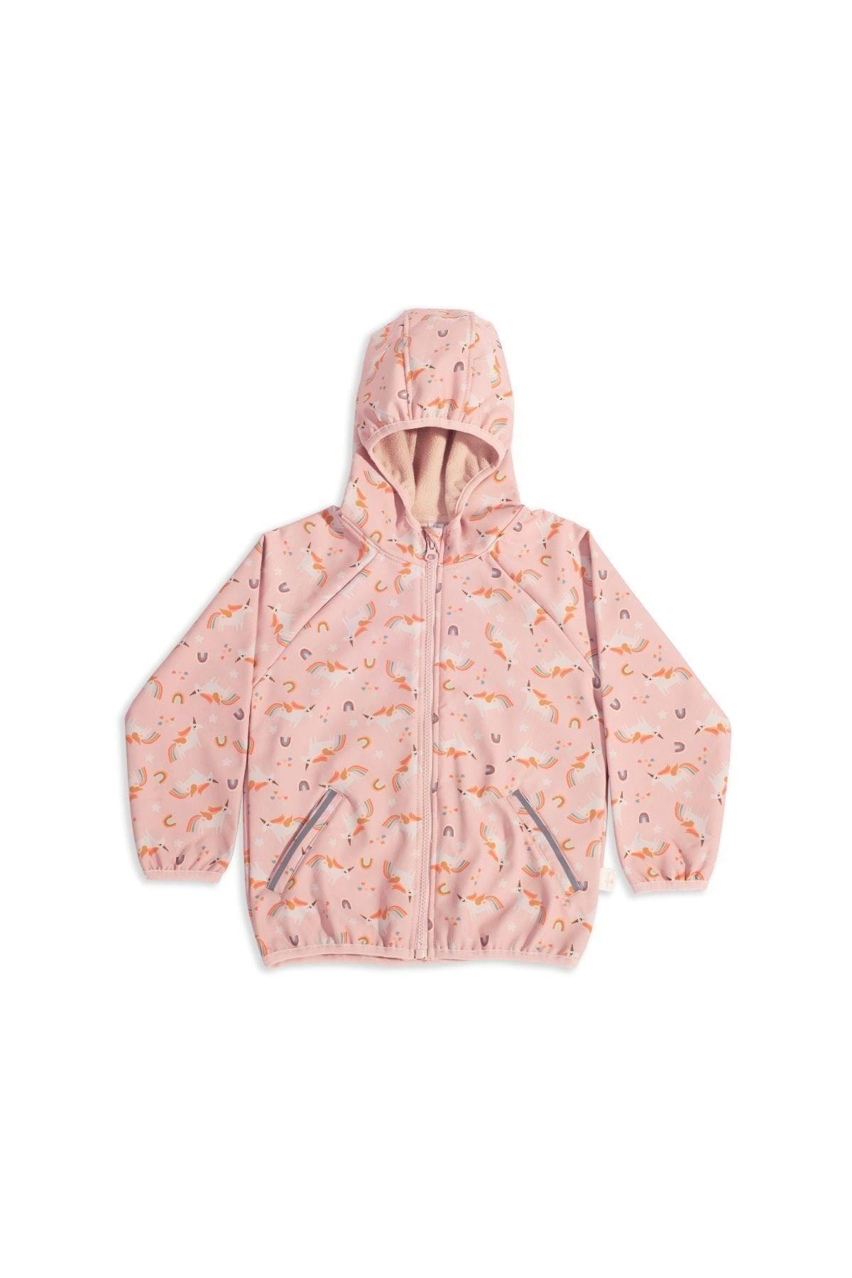 Miela Kids Ceket 2-3 Yaş Miela Kids Su Tutmaz Softshell Desenli Ceket Rainbow Unicorn