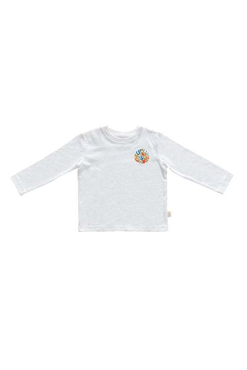 Miela Kids tişört 1-2 Yaş Miela Kids Nakışlı Basic Tshirt Sunshine Nakışlı Beyaz