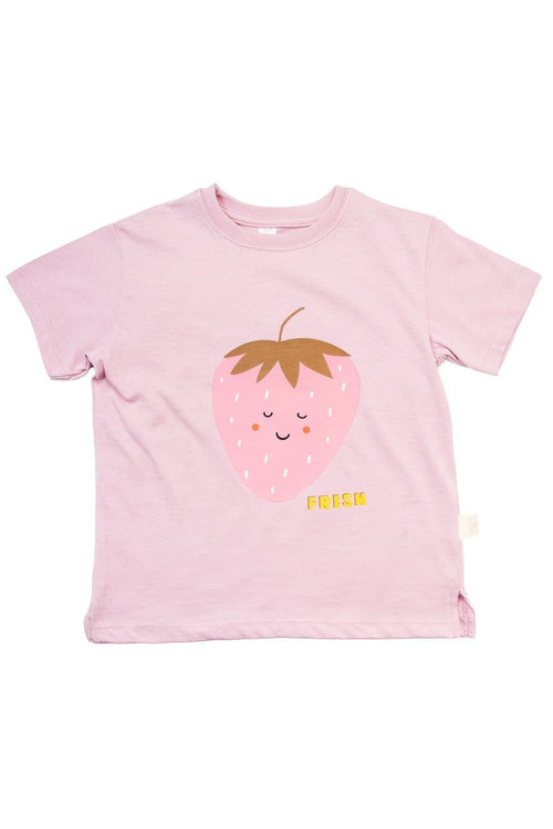 Miela Kids tişört Miela Kids Çilek Baskılı Tshirt Lila