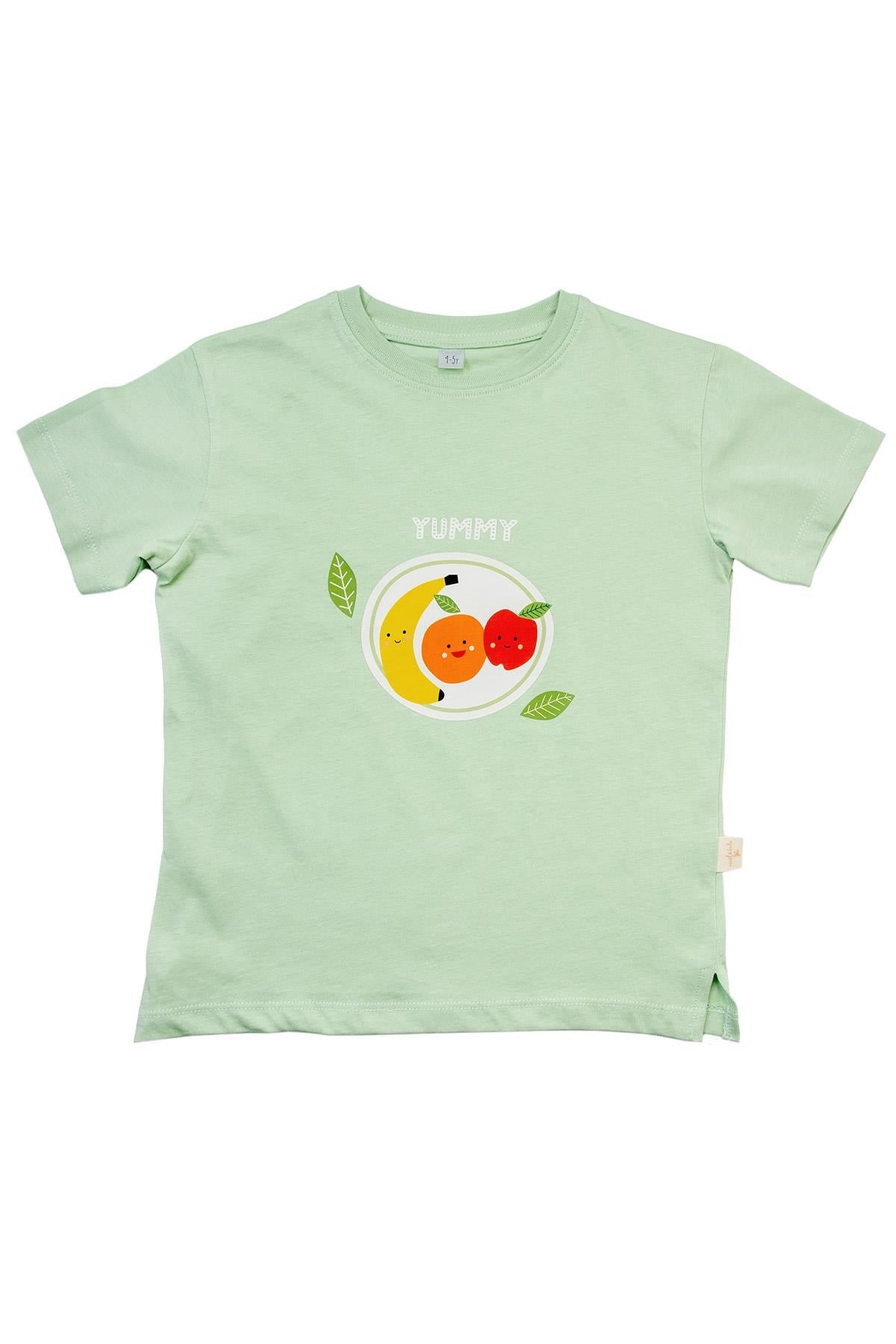 Miela Kids tişört Miela Kids Meyve Baskılı Tshirt Mint