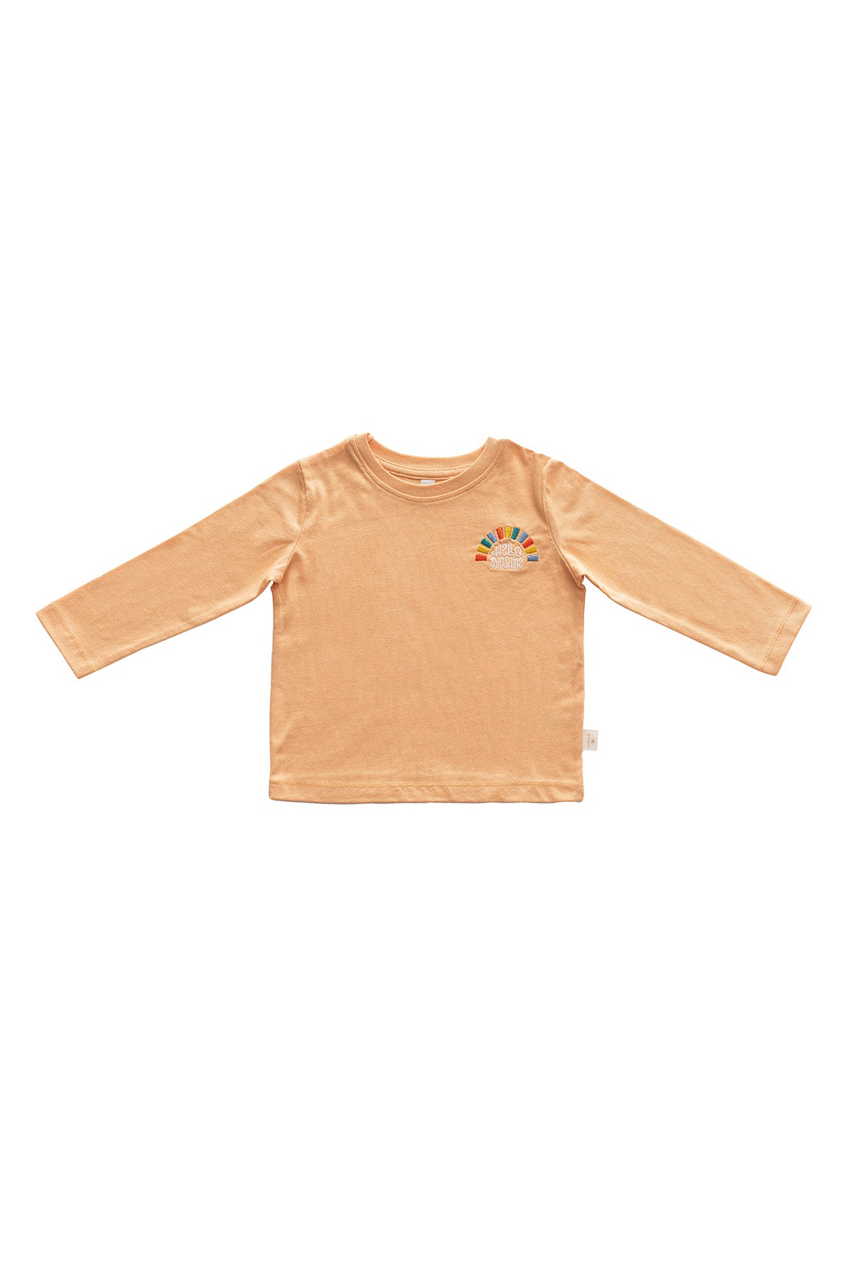 Miela Kids tişört Miela Kids Nakışlı Basic Tshirt Hello Sunshine Kavuniçi