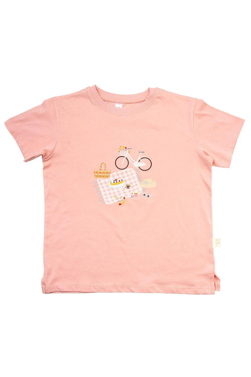 Miela Kids tişört Miela Kids Tshirt Piknik Günü Baskılı Pembe