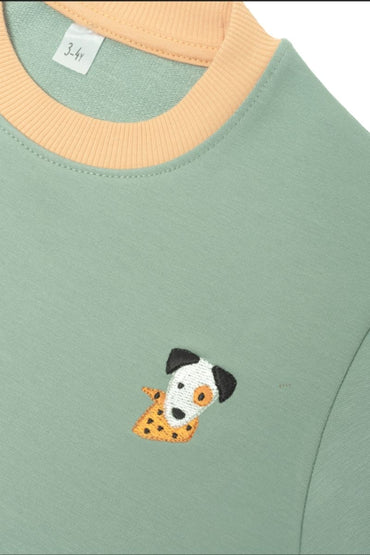 Miela Kids Kontrast Detaylı Sweatshirt Mint