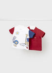 Mayoral Erkek Bebek 2'li Kısa Kol T-shirt Kırmızı