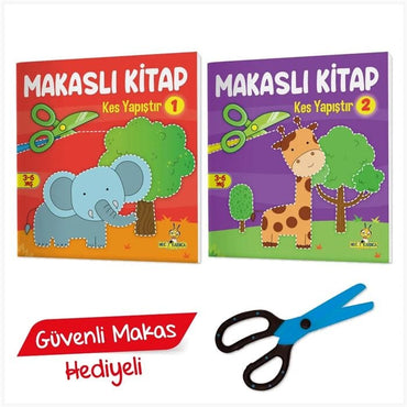 Yükselen Zeka Eğitici Oyuncak Yükselen Zeka Kes Yapıştır Makaslı Kitap Seti