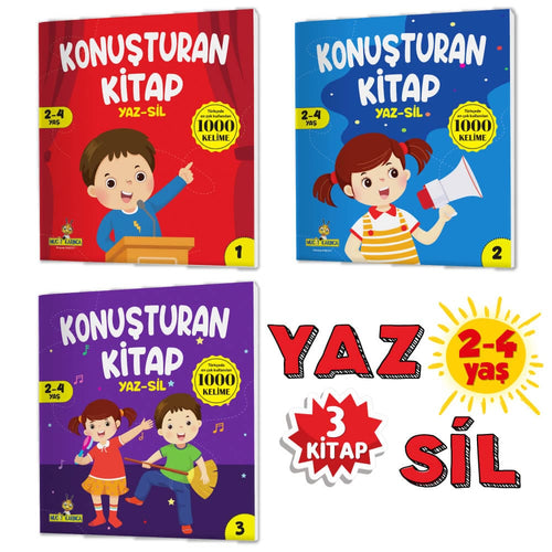 Yükselen Zeka Eğitici Oyuncak Yükselen Zeka Konuşturan Kitap Serisi Yaz-Sil