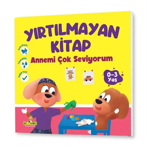 Yükselen Zeka Eğitici Oyuncak Yükselen Zeka Yırtılmayan Kitap Serisi (Çiğnenebilir, Yıkanabilir, Yırtılmaz, Gıda Boyalı) - Ceviz